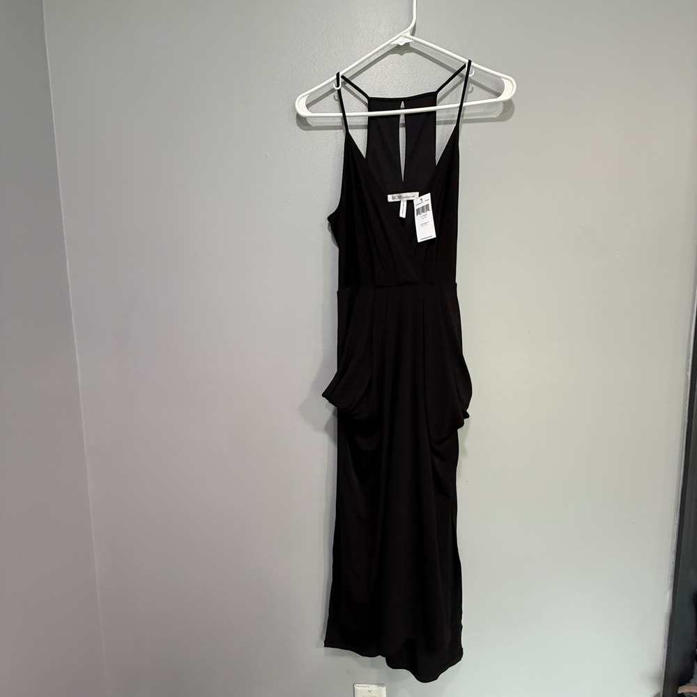 BCBGeneration Black Sleeveless‎ Midi Dress Size S Career Cocktail